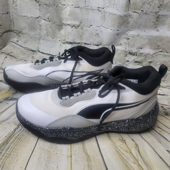 Puma Mens Size 9 Black White Athletic Running Shoes Sneakers 377576-06 main image 4